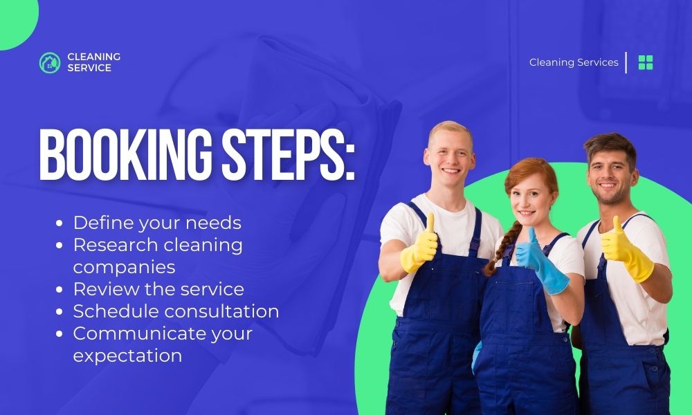 booking steps for apartment cleaning service