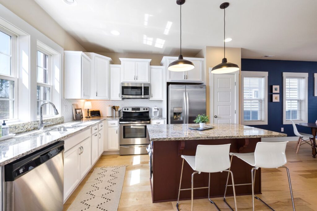 clean and organized kitchen area
