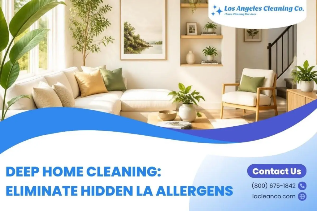 Los Angeles Cleaning Co. banner for deep home cleaning and allergen removal services.